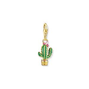 Juwelier Schell 171332 Thomas Sabo Charm-Anhänger grüner Kaktus vergoldet 1928-471-7
