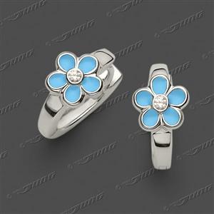 Juwelier Schell 158217 Jung Creolen Blumen Hellblau 25-0002-8