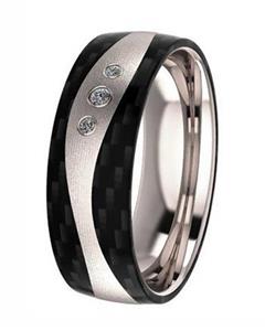 Juwelier Schell 151036 Linder Carbon/Edelstahl Ring 1CS/0801-08/70013